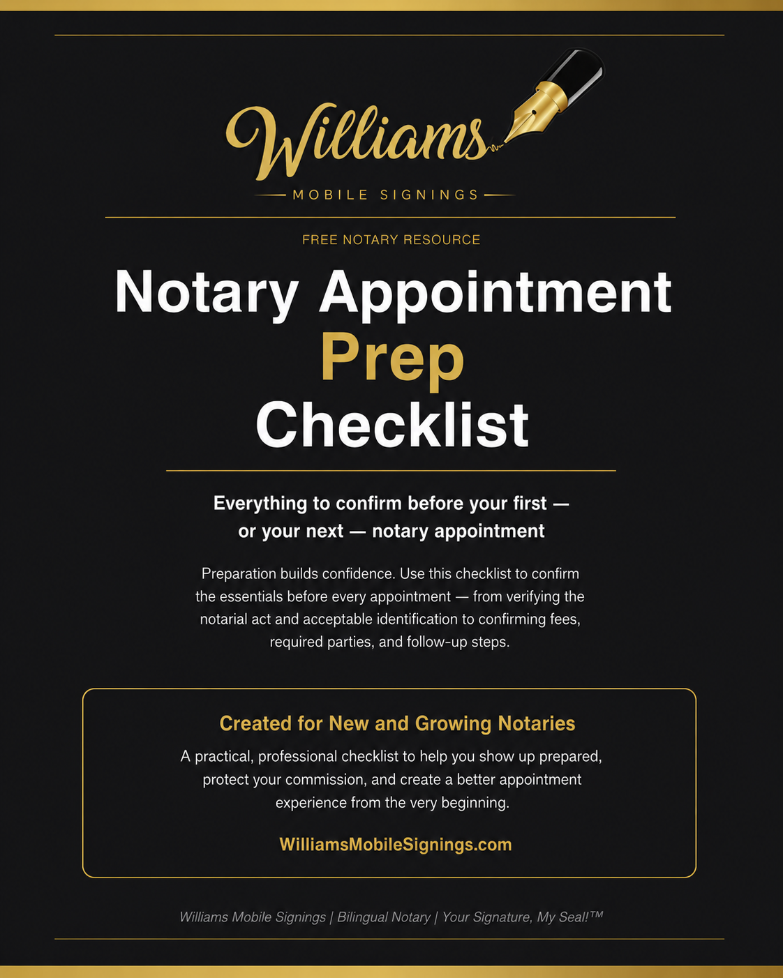 Free Notary Appointment Prep Checklist